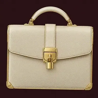 Locked leather briefcase — Vincispin