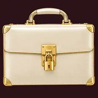 Locked leather briefcase — Vincispin